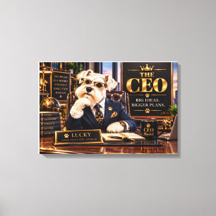 Der CEO Schnauzer-Bürowandkunst – Lustiger Geschäf Leinwanddruck