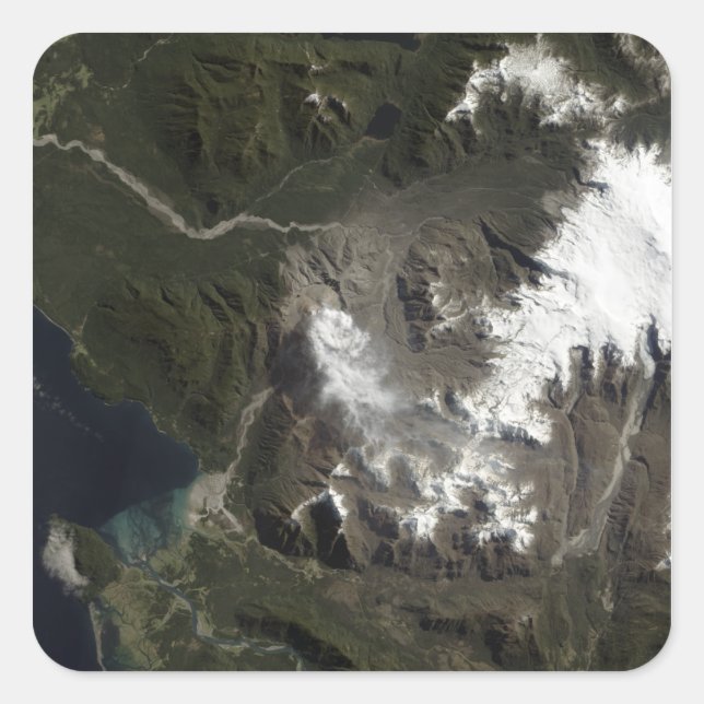 Der ChaitÃ Â Â ½ n Volcano Quadratischer Aufkleber (Vorderseite)