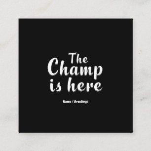 Der Champ ist hier Fantasy Football & Sports Quadratische Visitenkarte