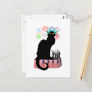 Der Chat Noir USA Unabhängigkeitstag Postkarte