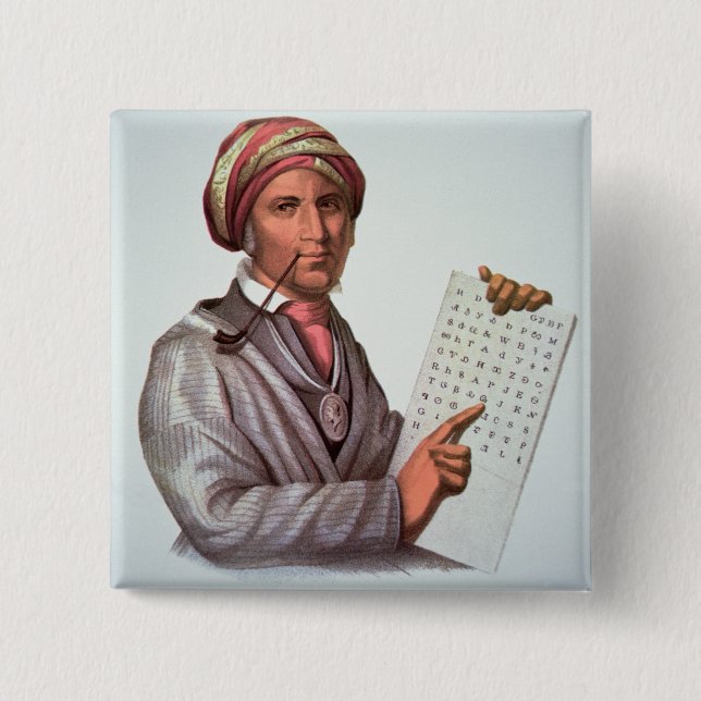 Der Cherokee Gelehrte, Sequoyah (1776-1843) (Farbe Button (Vorderseite)