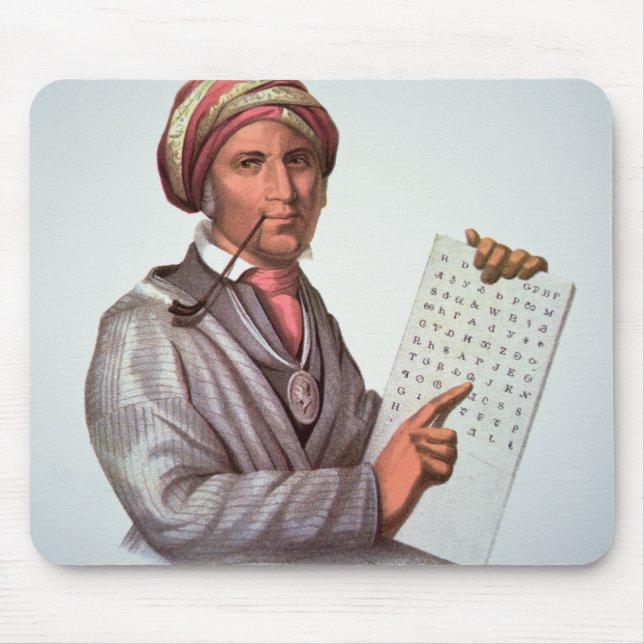 Der Cherokee Gelehrte, Sequoyah (1776-1843) (Farbe Mousepad (Vorne)