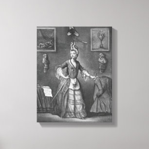 Der Chevalier d'Eon, als Frau gekleidet Leinwanddruck