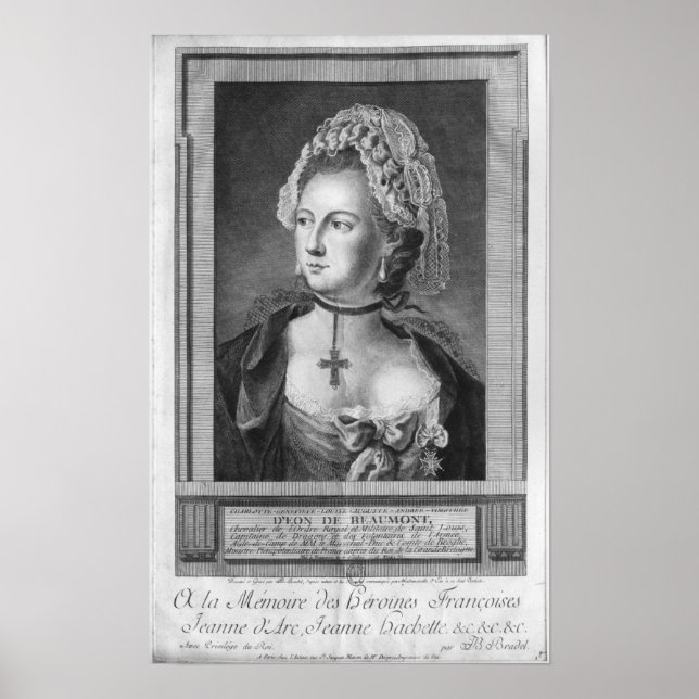 Der Chevalier d'Eon, als Frau gekleidet Poster (Vorne)