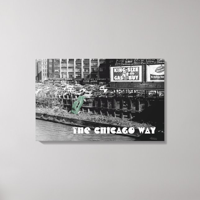 DER CHICAGO-WEG VERSCHWINDET DAS FARBSTOFFANTIK. LEINWANDDRUCK (Vorderseite)