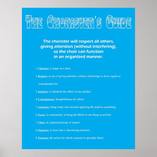 Der Choristenführer Poster (Vorne)