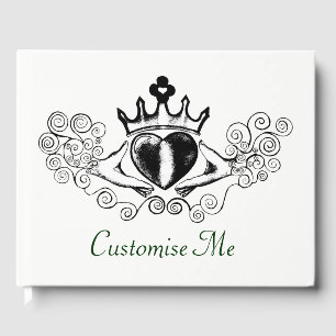 Der Claddagh (schwarz) Gästebuch