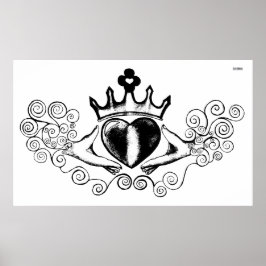 Der Claddagh (schwarz) Poster