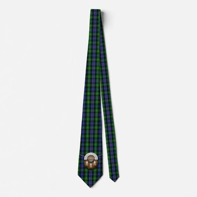 Der Clan-Mackenzie Tartan und Sporran Krawatte (Vorderseite)