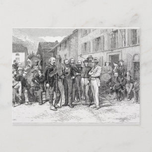 Der Clubraum von Zermatt im Jahre 1864, "vom Postkarte