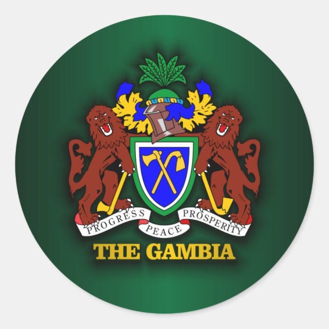 Der COA von Gambia Runder Aufkleber (Vorderseite)