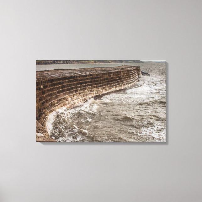 Der Cobb-Damm in Lyme Regis Leinwanddruck (Vorderseite)