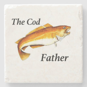 Der Cod-Vater ideale Angler. Steinuntersetzer