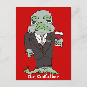 Der Codvater-Cartoon fischen auf der Postkarte
