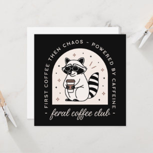 Der Coffee Club Wildraccoon liebt lustige sarkasti Karte