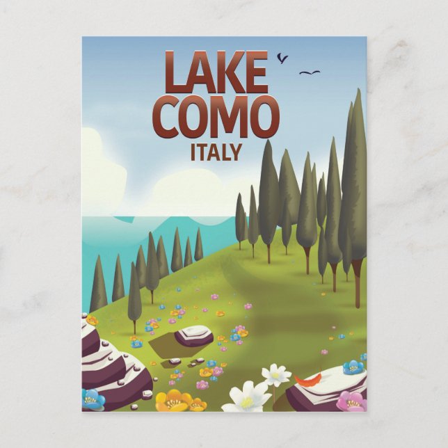 Der Comer See Italien Reise Postkarte. Postkarte (Vorderseite)