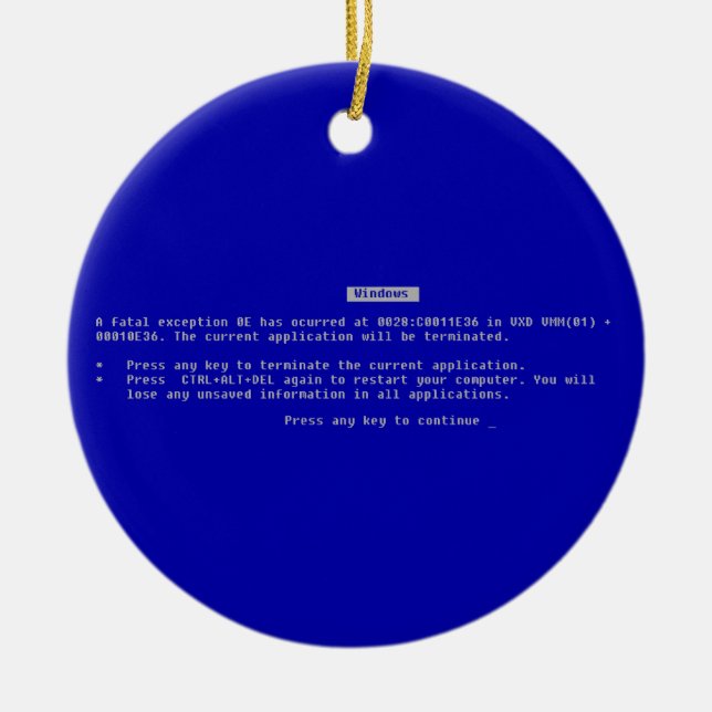 Der Computer-blaue Schirm des Todes Keramik Ornament (Vorne)