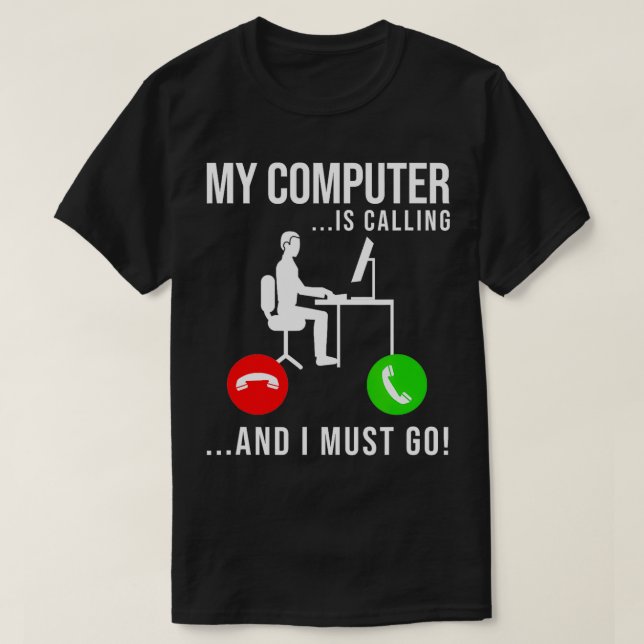 Der Computer ruft Code Developer Computer unter T-Shirt (Design vorne)