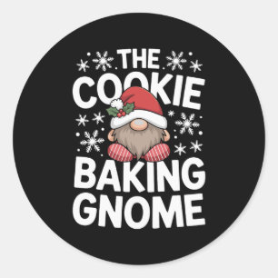 Der Cookie-Back-Gnom Weihnachten Holly-Schneeflock Runder Aufkleber