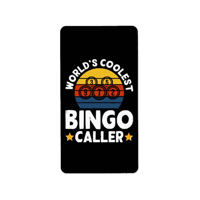 Der Coolste Bingo-Anrufer der Welt Adressaufkleber (Vorne)
