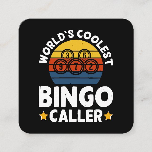 Der Coolste Bingo-Anrufer der Welt Quadratische Visitenkarte (Vorderseite)