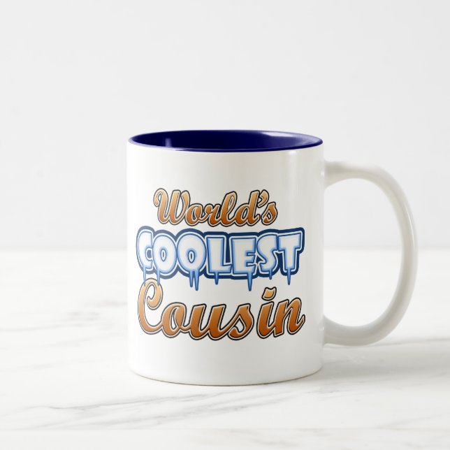 Der coolste Cousin der Welt Zweifarbige Tasse (Rechts)