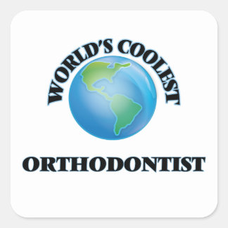 Der coolste Kieferorthopäden der Welt Quadratischer Aufkleber