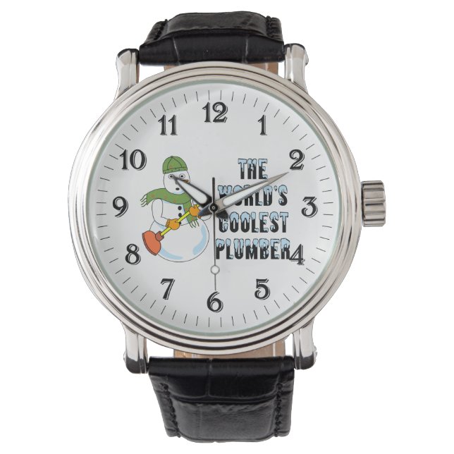 Der Coolste Klempner-Schneemann der Welt Armbanduhr (Vorderseite)