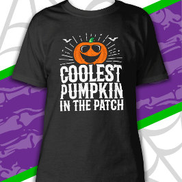 Der Coolste Kürbis im Patch-Halloween-Party T-Shirt