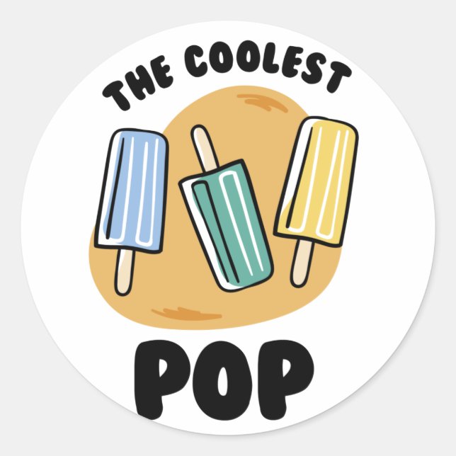 Der Coolste Pop Runder Aufkleber (Vorderseite)