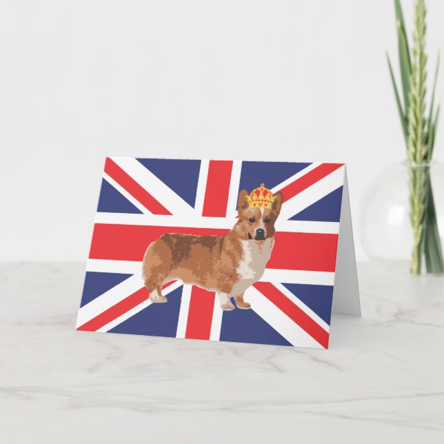 Der Corgi der Königin mit Kronen-und Karte (Vorderseite)