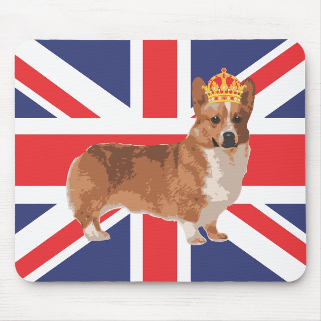 Der Corgi der Königin mit Kronen-und Mousepad (Vorne)