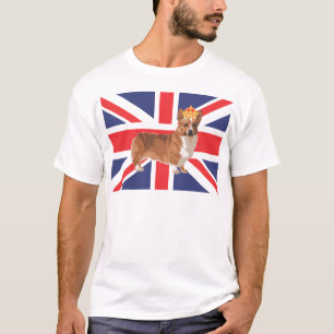 Der Corgi der Königin mit Kronen-und T-Shirt