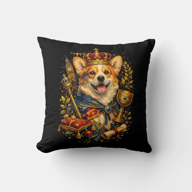 Der Corgi-König Kissen (Vorderseite)