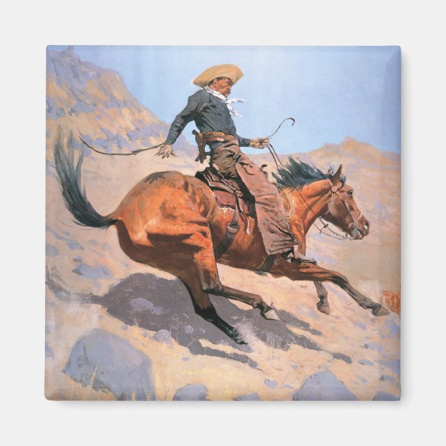 Der Cowboy (Öl auf Leinwand) Magnet (Vorne)