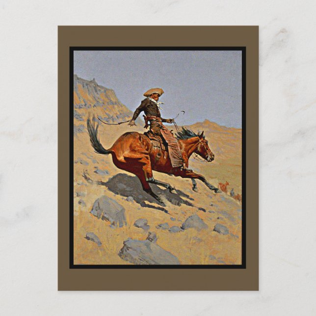 Der Cowboy von Frederic Remington Postkarte (Vorderseite)