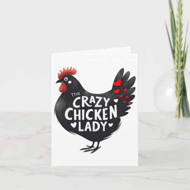 Der Crazy Chicken Lady Sticker Karte (Vorderseite)