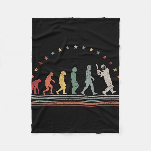 Der Cricket Evolution Retro Cricketer Herren Crick Fleecedecke (Vorderseite)