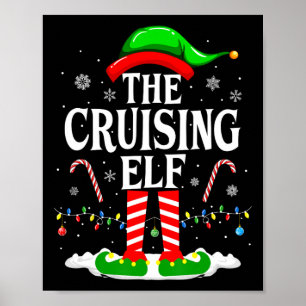 Der cruisende Elf Weihnachten Lustige passende Fam Poster