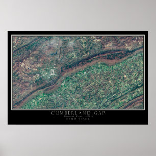 Der Cumberland Gap National Park Satellite Karte Poster