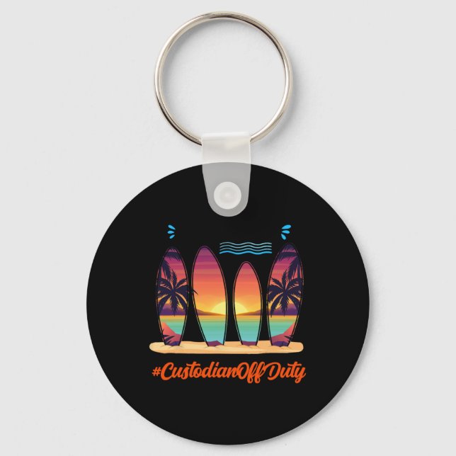 Der Custodian Off Duty Sommerzeit Ende des Schulja Schlüsselanhänger (Vorderseite)