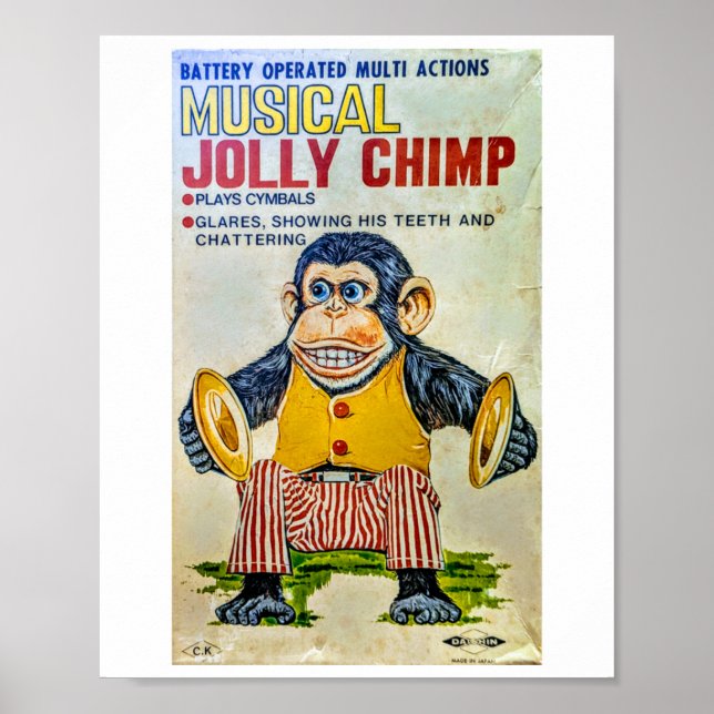 Der Cymbal Monkey Aufkleber  Poster (Vorne)