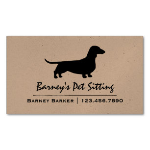 Der Dackel-Silhouette-  Würstchen-Hund Magnetische Visitenkarte