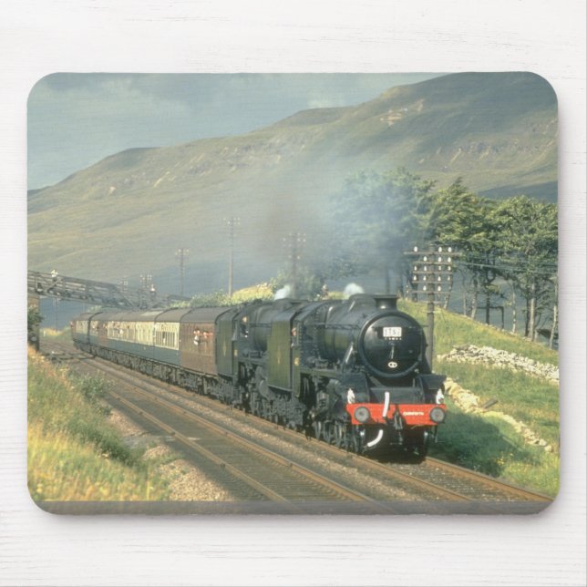 Der dampf-geschleppte Zug der britischen Eisenbahn Mousepad (Vorne)