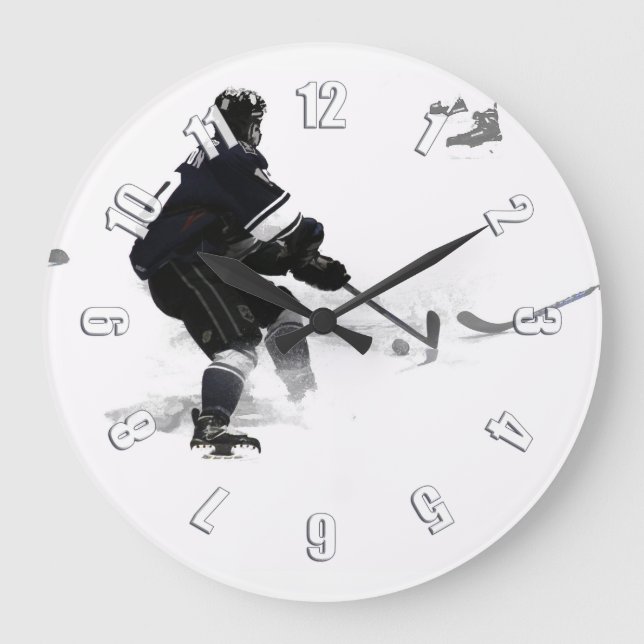Der Deke-Hockey-Spieler Große Wanduhr (Vorderseite)