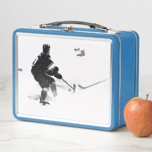 Der Deke-Hockey-Spieler Metall Brotdose