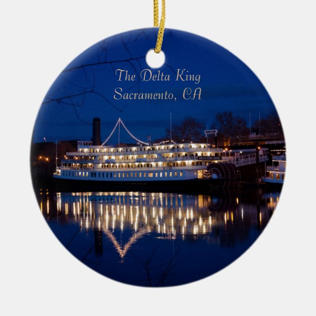 Der Deltakönig nachts - Sacramento, CA Keramikornament (Vorne)