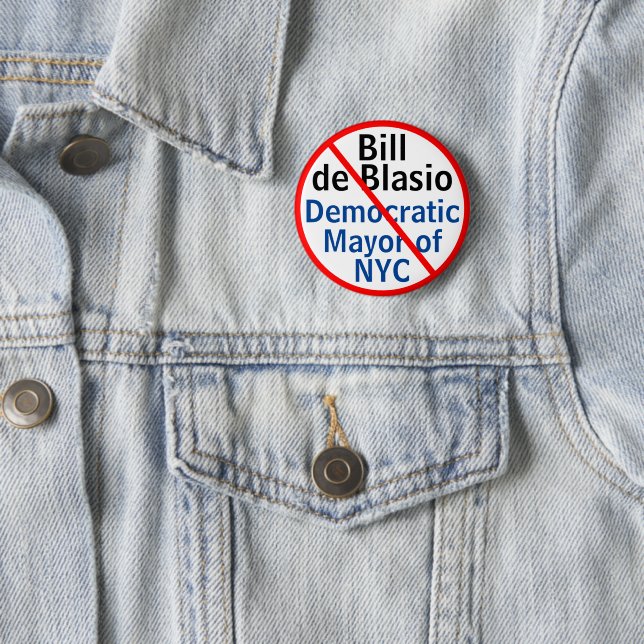 Der demokratische Bürgermeister von Blasio New Yor Button (Beispiel)