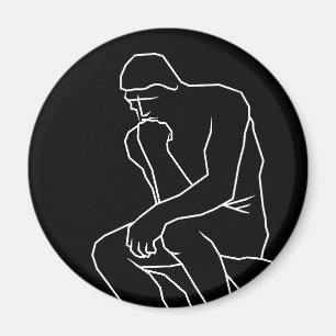 Der Denker-Mann-Statue Linienkunst, Inspiriert von Magnet