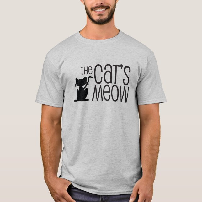 Der Der Meow-grauen der Männer der Katze T - Shirt (Vorderseite)